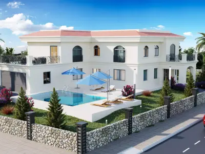 3d new modern villa  ready render settings and model 3D model