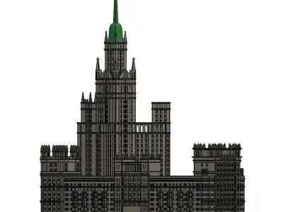 High-rise on Kotelnicheskaya Embankment 3D model