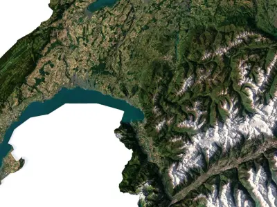 Switzerland Terrain 3D Map 3D model