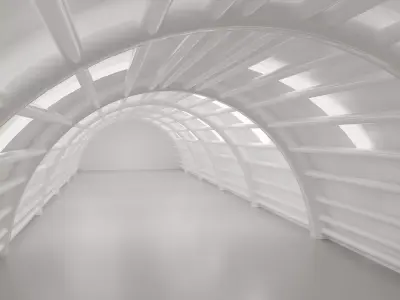 Minimal Sci Fi Arched Tunnel Corridor Environment 3D model