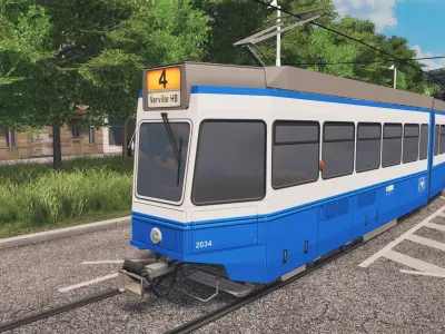 Zurich Tram 2000 Low-poly 3D model