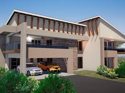 Proposed four bedroom house with maidroom 3D model