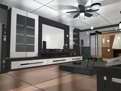 Customizable Furniture Low-poly 3D model