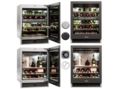 Miele-wine-units wine cooler with bottles in it 3D model