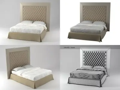 Tableau bed with four different headboards 3D model
