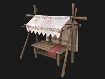  Market Stall Tent  Low-poly 3D model
