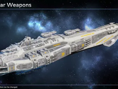 Spaceship Marwitz Cruiser Low-poly 3D model