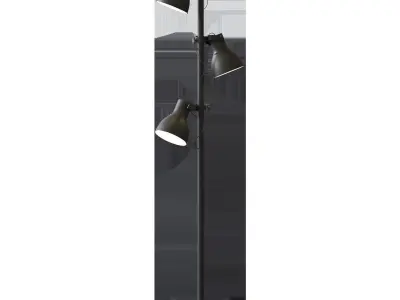 HEKTAR Floor lamp with 3 lamps dark gray 3D model
