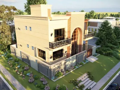 Villa-Casa Scene-Modern Villa  3D model