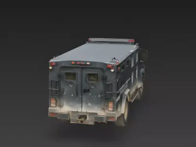 Sector Lockout Ruined Police SWAT Van 3D Model Low-poly 3D model