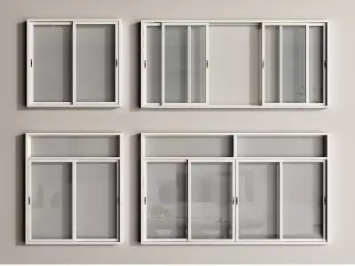 modern windows glass Sliding Architecture 3D model 9