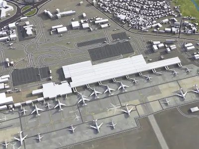 Addis Ababa - Bole Airport - ADD Low-poly 3D model