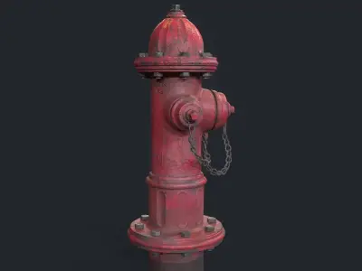 Urban Fire Hydrant Low-poly 3D model