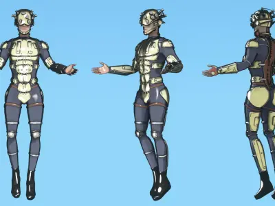 A character with many Eyes Low-poly 3D model