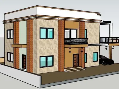 LUXURY HOUSE WITH SKP AND OBJ FILE 3D model