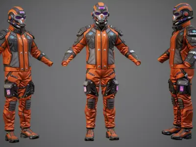 Sci-Fi Clothing Pack 02 - Basic Low-poly 3D model