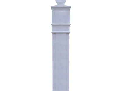 Architectural Stone Pillar Bollard Low Poly PBR 3D Asset Low-poly 3D model