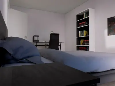 Modern Flat Interior Low-poly 3D model