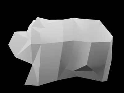 baby bear piggy bank Low-poly 3D model