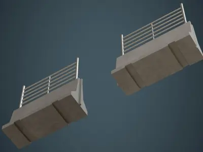 Concrete Barrier 2B Low-poly 3D model