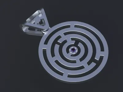 Pendant cercle maze for CNC or 3D print model  3D print model