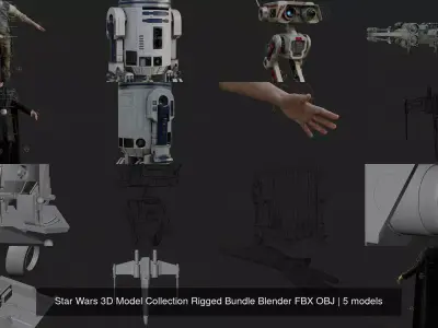 Star Wars 3D Model Collection Rigged Bundle Blender FBX OBJ 3D Model Pack