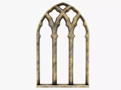 Medieval window Low-poly 3D model