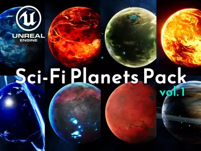 Sci-Fi Planets Pack vol 1 Low-poly 3D model
