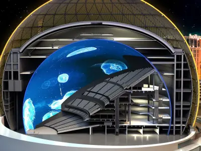  Sphere of Las Vegas with cutaway 