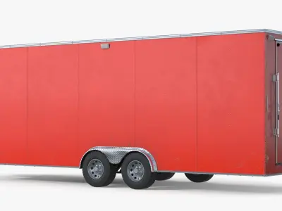  Enclosed Generator Trailer With AC Unit Red 