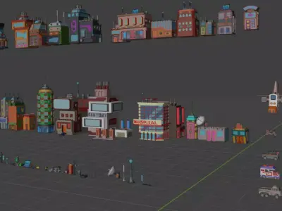 3D Futuristic City Pack 3D model