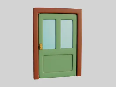 Cartoon Doors Collection 1 Low-poly 3D model