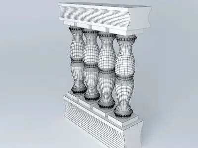 Pillar Posts Fence Free 3D model
