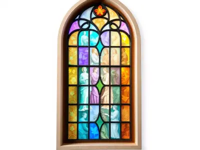 Vibrant Stained Glass Window model pack Low-poly 3D model