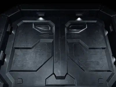 Metallic Gate Doors Low-poly 3D model