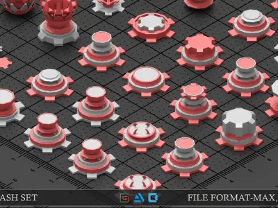  Mega mechanical kitbash vol3 Low-poly 3D model