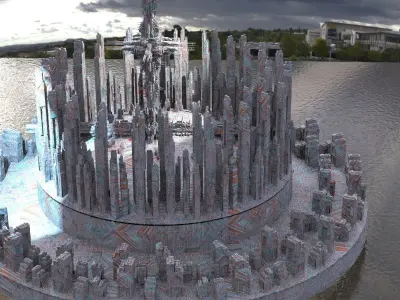 Alien Space council structures 3D model