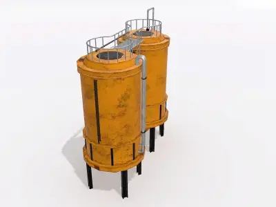Industrial Tank Low-poly 3D model