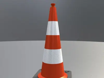 Traffic Cone 1000 mm Low-poly 3D model