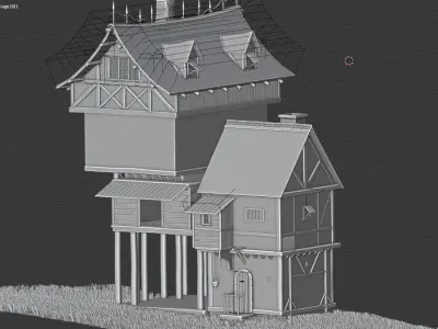 fantasy Stylized Medieval House b8 3D model