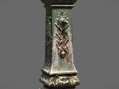 Paris Fountain Low-poly 3D model