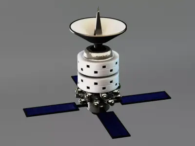 Explorer space station Low-poly 3D model