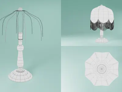 70s Tassel Lamp 3D model