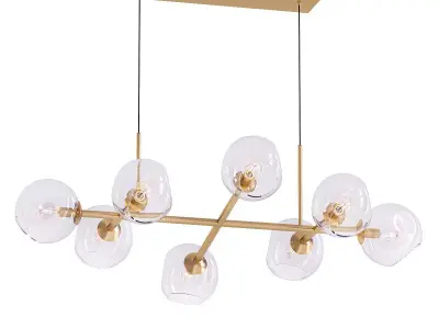 Smarano smarrano light chandelier in gold with clear glass gl... 3D model