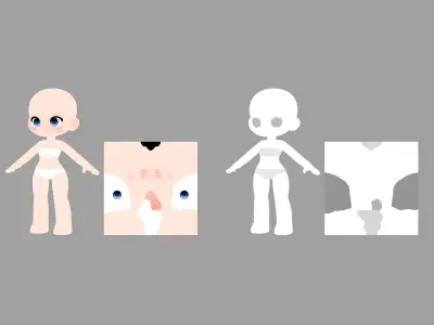 Chloe basemesh Low-poly 3D model