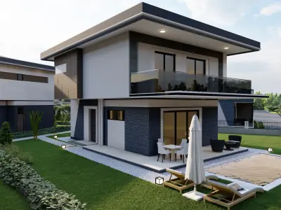 villa 3D model 2