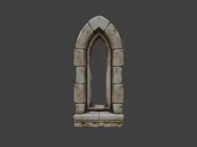 Stone Arch Window Frame Low-poly 3D model