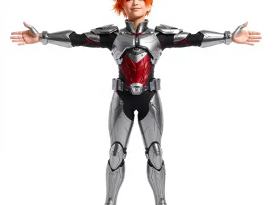 Futuristic Armor Hero model pack Low-poly 3D model