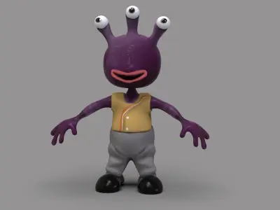 Alien Cartoon Low-poly 3D model purchase