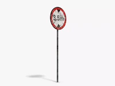 Damaged Max Height Sign Low-poly 3D model